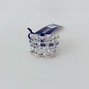 Dyrberg Kern Silver Ring with Swarovski Crystals.